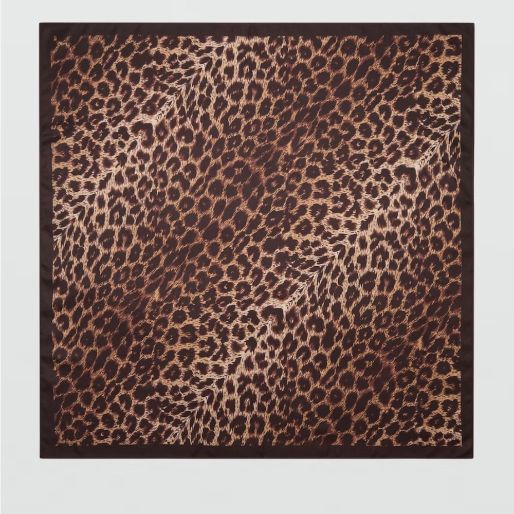 Must Go‼️ NWT Mango Leopard Print Silk Satin Scarf. Read Description Below 👇